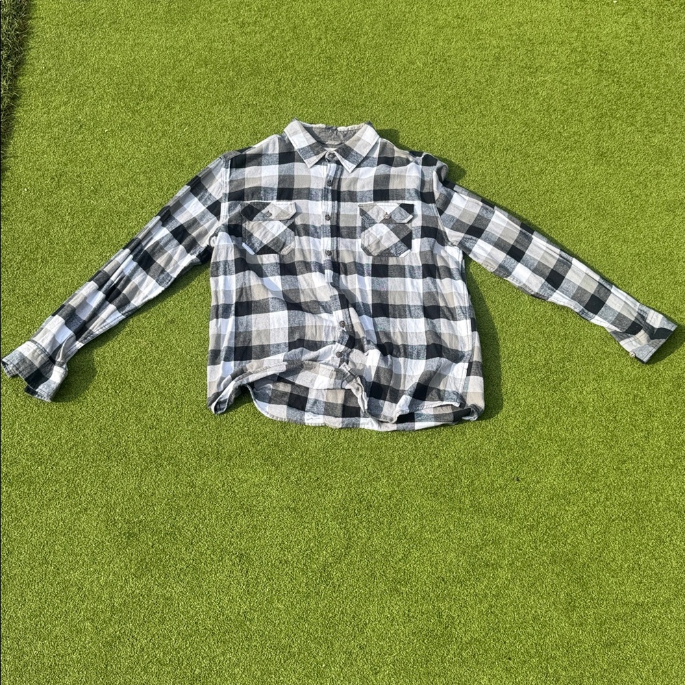 Black and Grey Workwear Flannel